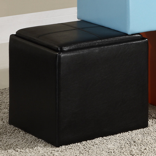 Item # 009SB Storage Cube Ottoman in Black