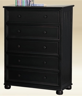 Item # 047CH Five Drawer Chest in Black