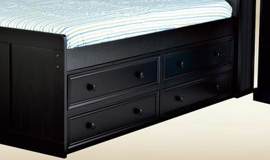 1801BLK Four Drawer Under Bed Storage in Black