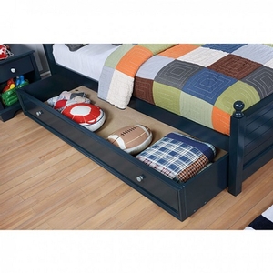 Item # 001TR Trundle Bed Blue - Finish: Blue<br><br>Available in Cherry & Gray<br><br>Dimensions: 75 1/8 L X 41 1/2 W X 11 3/8 H
