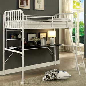 Item # 001MLB Spindle Twin Loft Bed in White - Finish: White<br><br>Slat Kit Included<br><br>Available in Black Finish<br><br>Dimensions: 78 7/8