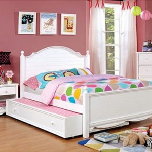 Item # 002TR White Trundle Bed - Finish: White<br><br>Available in Pink<br><br>Dimensions: 75 1/8