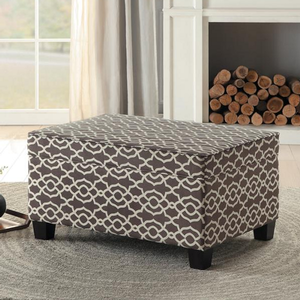 Item # 006SB Lift-Top Storage Cocktail Ottoman - Finish: Brown/White<br><br>Available in Blue/White<br><br>Dimensions: 36 x 26 x 19.5H