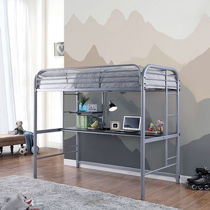 Item # 013MLB Twin Loft Bed - Finish: Silver<br><br>Available in Black finish<br><br>Dimensions: 78 3/8