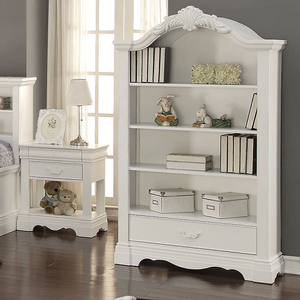 Item # 024BC Antique Style Bookcase w/ Single Drawer - Finish: White<br><br>Dimensions: 41