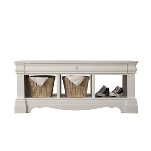 Item # 018SB Antique Style Storage Bench - Finish: White<br><br>Dimensions: 48