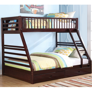 TQ Bunkbed 011 - Finish: Espresso<br><br>Available in Twin/Full<br><br>Slat Kits Included<br><br>Dimensions: 83