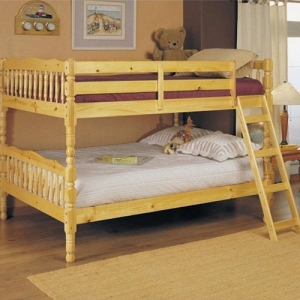 FF Bunkbed 026 - Finish: Natural<br>Available in Twin/Twin Bunk Bed<br>Slats System Included<br>Dimensions: 81