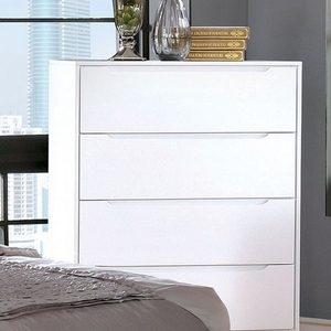 Item # 022CH Modern 4 Drawer Chest - Finish: White<br><br>Available in Black Finish<br><br>Dimensions: 34