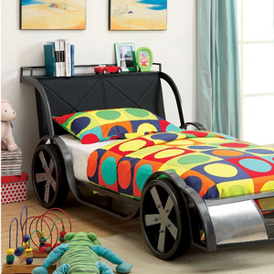 Item # 025TB Full Car Bed - Finish: Silver/Gun Metal<br><br>Available in Twin Size<br><br>Dimensions:94 1/2