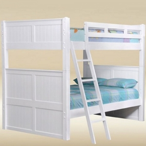 FF Bunkbed 002 - Finish: White<br>Available in Birch, Black, Blue, Dark Pecan, Pecan, and Walnut<br>Dimensions: 83