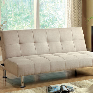 Item # 041FN Futon Sofa in Ivory - Finish: Ivory<br><br>Available in Gray, Blue, Dark Teal & Green Fabric<br><br>