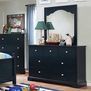 Item # 043DR 7 Drawer Dresser in Blue - Finish: Blue<br><br>Available in Cherry & Gray<br><br>Dimensions: 48