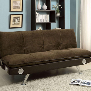 Item # 047FN Futon Sofa - Finish: Dark Brown<br><br>Available in Gray<br><br>