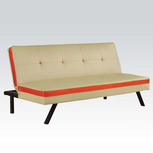 Item # 054FN Adjustable Sofa - Finish: Cream/Red<br><br>Dimensions: Sofa- 68L x 33D x 32H<br><br>Bed- 68L x 40D x 15H