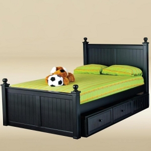Item # 0505 Full Size Bed in Black - *Underneath Storage Sold Separately*