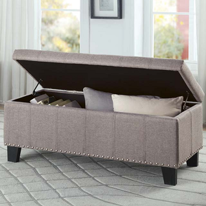 Item # 066SB Lift-Top Storage Bench is Gray - Finish: Gray<br><br>Available in Brown Fabric<br><br>Dimensions: 43 x 18 x 18.75H