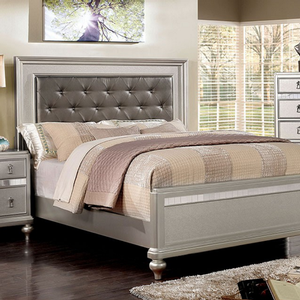 Item # 085Q Queen Bed - Finish: Silver<br><br>Available in Rose Gold finish<br><br>Dimensions: 87 3/4