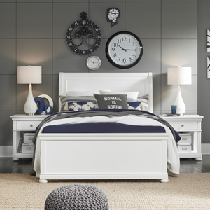 Item # 100Q - Finish: White<br><br>Available in Warm Cherry Finish<br><br>Available in Full Size and Twin Size Bed<br><br>Dimensions: 66W x 95D x 52H