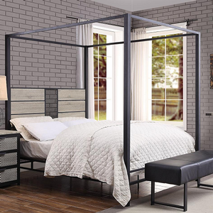 Item # A0001B - Twin Metal Bed<br>Available in Full Size<br>Finish:Natural / Sandy Gray<br>Dimensions: 81 x 42 x 78H