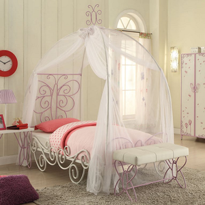 Item # A0005MB - Available in Twin Size & Full Size<br>Finish: White / Light Purple<br>Dimensions: 85 x 56 x 88H 