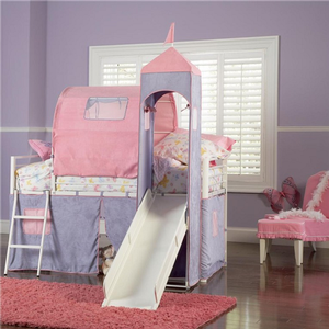 Item # 013FUN - Finish: White Powder Coat With Purple & Pink Tent<br><br>Dimensions: 79 3/4