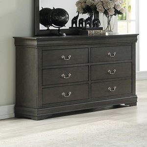 Item # 109DR 6 Drawer Dresser in Dark Gray - Finish: Dark Gray<br><br>Available in Black, Cherry, Antique Gray, White & Platinum Finish<br><br>Dimensions: 57