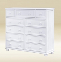 Item # 054- 1133W 11 Drawer Chest Bead Board in White