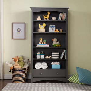 Item # 133BC - Finish: Slate<br><br>Available in White, Chestnut, Espresso & Ebony<br><br>Dimensions: 36.25 L x 14.25 W x 70.25 H<br><br>Assembled Weight: 97lbs<br><br>Shelf Measurements: 30.5 L x 12.25 W<br><br>Drawer Measurements: 28.5 L x 11.25 W x 4.5 H