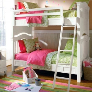 TF Bunkbed 010 - Finish: Summer White<br>Dimensions: 59