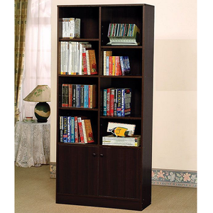 Item # 132BC Bookcase With Two Doors - Finish: Espresso<br><br>Dimensions: 32