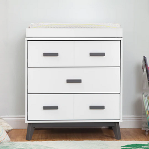 SD Baby 016 - Finish: Slate/White<br><br>Available in White/Natural, White/Natural Walnut & White<br><br>Dimensions: 33.50 L x 19 W x 37.75 H<br><br>Assembled Weight: 98lbs