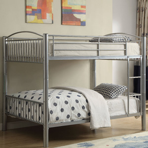 Item # A0205MBB - Finish: Silver<br><br>Full/Full Bunk Bed<br><br>Available in Black Finish<br><br>Available in Twin/Full or Twin/Twin Size<br><br>Slats System Included<br><br>Dimensions: 78