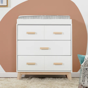 SD Baby 007 - Finish: White/Natural<br><br>Available in White/Natural Walnut, Slate/White & White<br><br>Dimensions: 33.50 L x 19 W x 37.75 H<br><br>Assembled Weight: 98lbs
