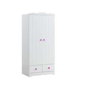 Item # 011A - Finish: White<br><br>Flower Knobs: Pink<br><br>Dimensions: 36 L X 24 W X 80 H
