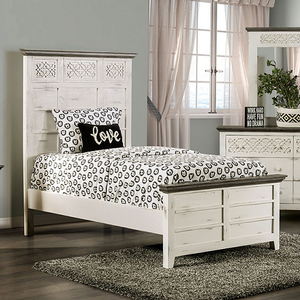 Item # 009T - Finish: Vintage White & Rustic Gray<br><br>Available in Full Size<br><br>Dimensions: 88 L X 45 W X 64 H