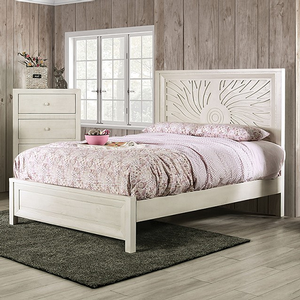 Item # 005F - Finish: Ivory<br><br>Available in Twin<br><br>Dimensions: 83 L X 57 W X 59 H