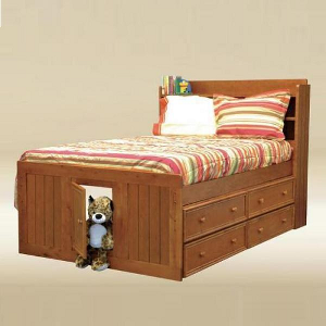 Twin Bed 023 - Finish: Pecan<br><br>Available in Full Size<br><br>86 W x 55 D x 53 H