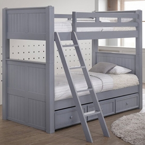 TT Bunkbed 012 - <br>Finish: Black<br><br>Available in Twin over Full and Full over Full<br><br>Blue, Black, White, Antique Oak & Espresso<br><br>Dimensions: 43 W x 83 L x 71 H
