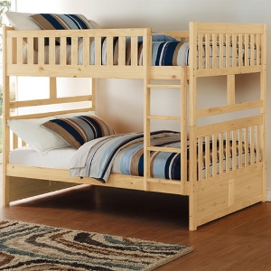 FF Bunkbed 032 - Finish: Natural<br><br>Available in White & Gray<br><br>Available in Twin/Twin & Twin/Full<br><br>Dimensions: 78 x 56.5 x 65.5 H 