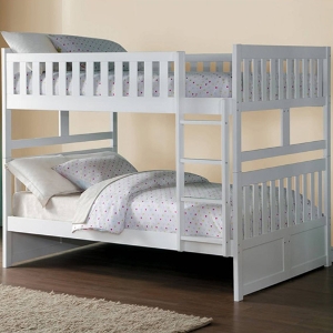 FF Bunkbed 031 - Finish: White<br><br>Available in Gray & Natural<br><br>Available in Twin/Full & Twin/Twin<br><br>Dimensions: 78 x 56.5 x 65.5 H