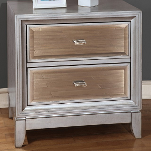 Item # A0412NS - Finish: Silver w/ Gold-Tinted Mirror In Drawer Panels<br><br>Dimensions: 23 W X 16 D X 24 1/2 H