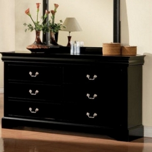 Item # 119DR 6 Drawer Dresser - Finish: Black<br><br>Mirror Sold Separately<br><br>Dimensions: 60
