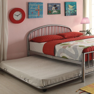 Item # 248TR Twin Metal Trundle in Silver - Finish: Silver<br>Bed Sold Separately<br><br>Dimensions: 73