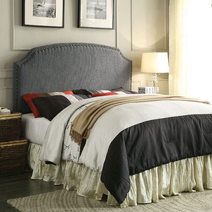 Item # 264HB Nailhead Trim Headboard in Gray - Finish: Gray<br><br>Available in Dark Teal, Blue & Beige Fabric<br><br>