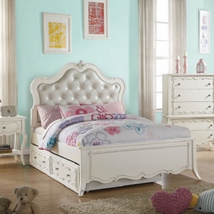 Item # 042T - Finish: Pearl White<br><br>Available in Full Size<br><br>Dimensions: 87 L X 45 W X 56 H