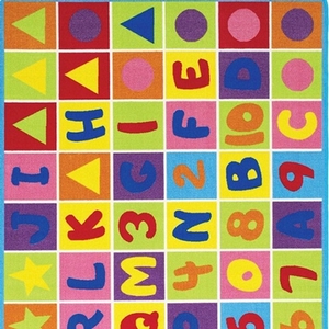 Item # 06 Letters and Shapes Rug - Color/Finish Multi-Colored<br>
Material Nylon<br>
Product Dimension 5'X7'