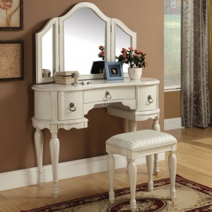 Item # 043V Vanity Desk & Stool - *Mirror Sold Separately*