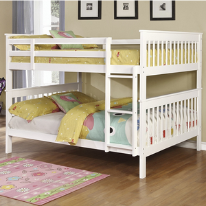 Item # A0018FF - Finish: White<br>Available in Black<br>Available in Twin/Twin Bunk Bed & Twin/Full Bunk Bed<br>Dimensions: 79.75
