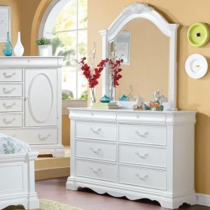 Item # 086DR Antique Style 6 Drawer Dresser - Finish: White<br><br>Mirror Sold Separately<br><br>Dimensions: 56